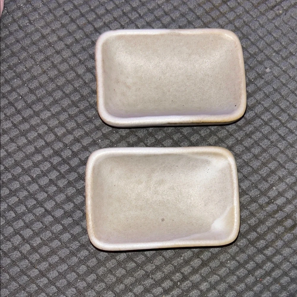 Set of Two Rectangular Ceramic Dishes Pinch Dishes